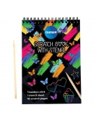 Skratch book 14x10cm with stencil and stick 10 sheets