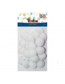 Pom poms 15mm Άσπρο 60pcs - The Littlies