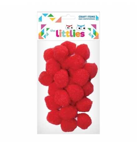 Pom poms 15mm Κόκκινο 60pcs - The Littlies