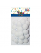 Pom poms 25mm White 25pcs - The Littlies
