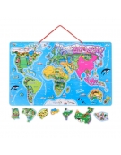 Μαγνητικός Πίνακας Puzzle 55x34cm "Χάρτης του Κόσμου"