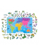 Μαγνητικός Πίνακας Puzzle 55x34cm "Χάρτης του Κόσμου"