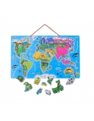 Μαγνητικός Πίνακας Puzzle 55x34cm "Χάρτης του Κόσμου"