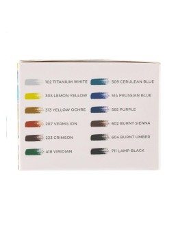 Set of 12 Gouache paints 25ml Deli