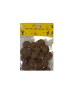 Pom poms 20mm καφέ 60pcs