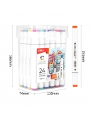 Dual-Tip Sketch Markers 24 Colors Deli