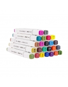 Dual-Tip Sketch Markers 24 Colors Deli