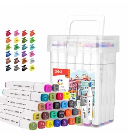 Dual-Tip Sketch Markers 24 Colors Deli