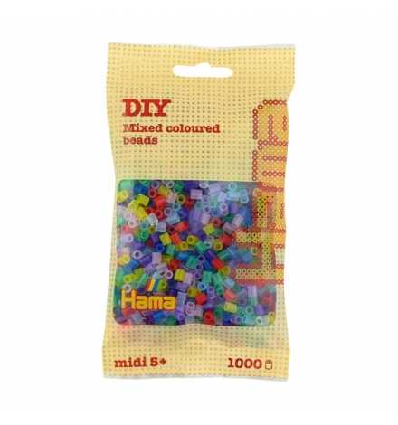 Hama bag of 1000  Translucent Colours Mix Beads