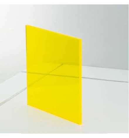 acrylic 3mm 10x15cm Yellow Transparent
