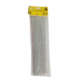 Καθαριστήρες Πίπας 30cm 50pcs Μεταλλιζέ Άσπρο