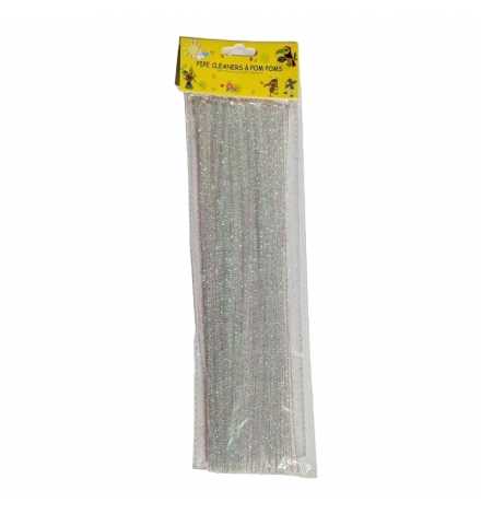 Καθαριστήρες Πίπας 30cm 50pcs Μεταλλιζέ Άσπρο
