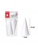 Polystyrene Cone 4x10cm 2pcs