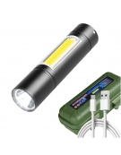 Torch LED Rechargeable battery - micro USB - Case