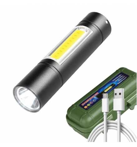 Torch LED Rechargeable battery - micro USB - Case