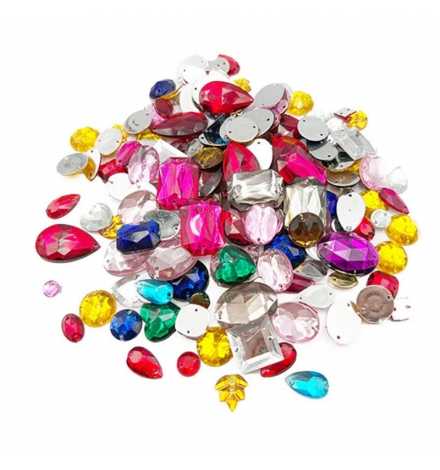 Acrylic Jewellery Set Sewing 80gr Assorted Colors