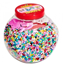 Hama Beads Tub 15.000 χάντρες & 3 βάσεις - Κόκκινο