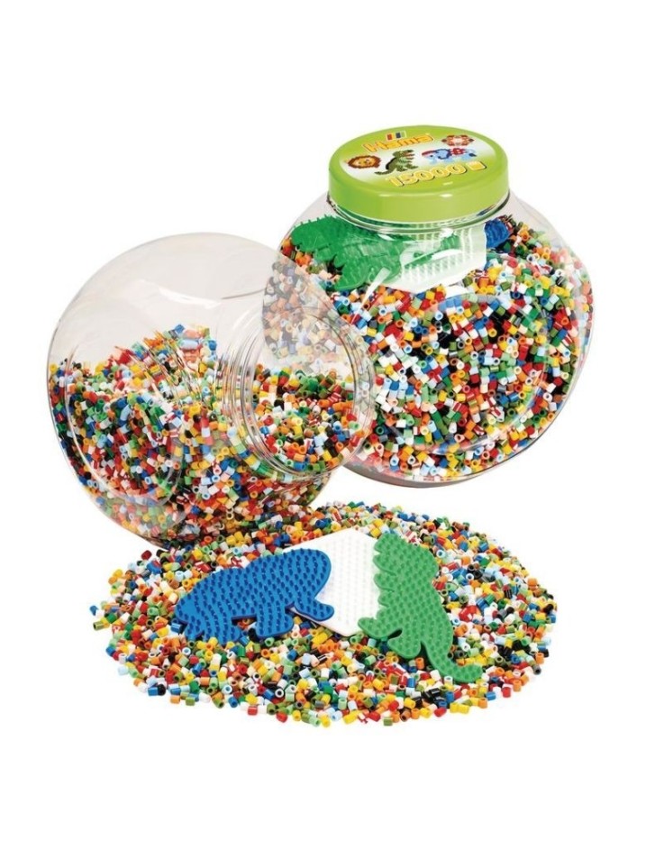 Hama Beads Tub 15.000 χάντρες & 3 βάσεις - Πράσινο