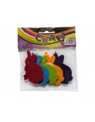 Felt Rabbit Shaped Colored Decoratives 6cm Set 5pcs