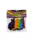 Felt Rabbit Shaped Colored Decoratives 6cm Set 5pcs