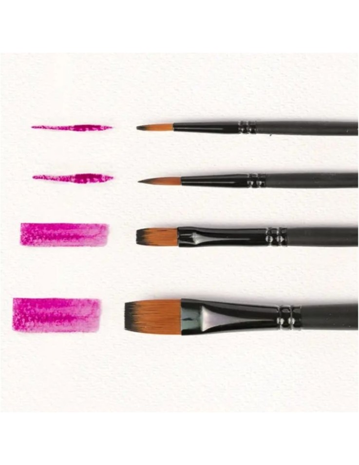 Set of 4 Synthetic Nylon Art Brushes - Fiorello
