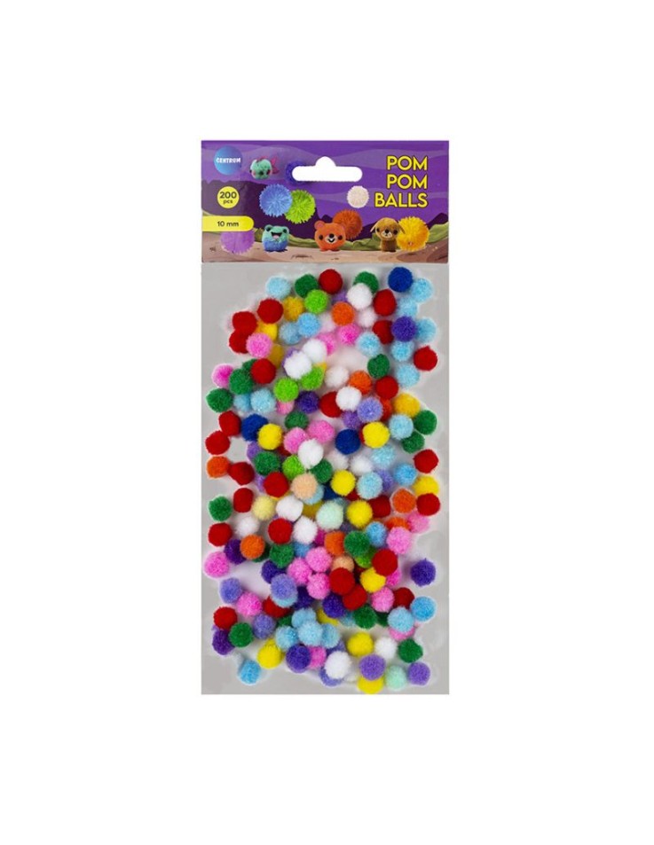 Pom Poms 10mm διάφορα χρώματα 200pcs Centrum