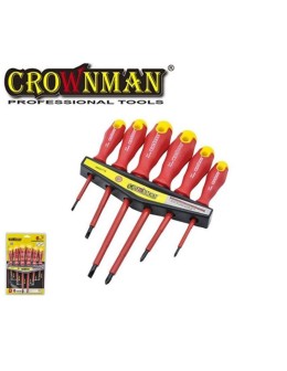 Σετ Μονωμένων Κατσαβιδιών 6 τεμαχίων (3 + 3) Crownman