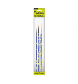 Paint Brush Set 3pcs Acrylic&Deco Round - Pebeo