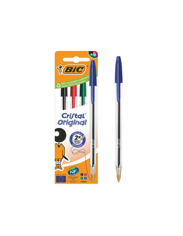 Σετ 4 Στυλό Ballpoint 1.0mm Cristal Medium...