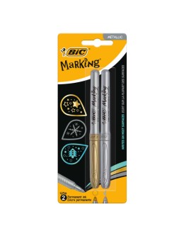 Permanent Markers 1mm Gold - Silver Set 2pcs BIC