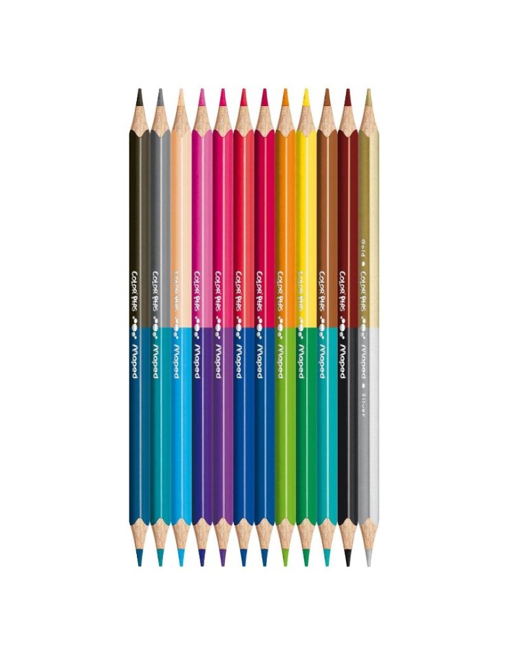 Χρωματιστά Μολύβια Διπλά 12pcs Maped
