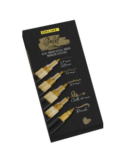Set Gold Lettering Pen Markers 5 pcs - Online