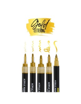 Set Gold Lettering Pen Markers 5 pcs - Online 2