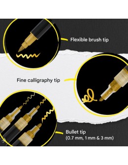 Gold Lettering Acrylic Marker Set 5 Pcs Online