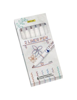 2 Lines Pen Fineliner Set 6pcs - Online