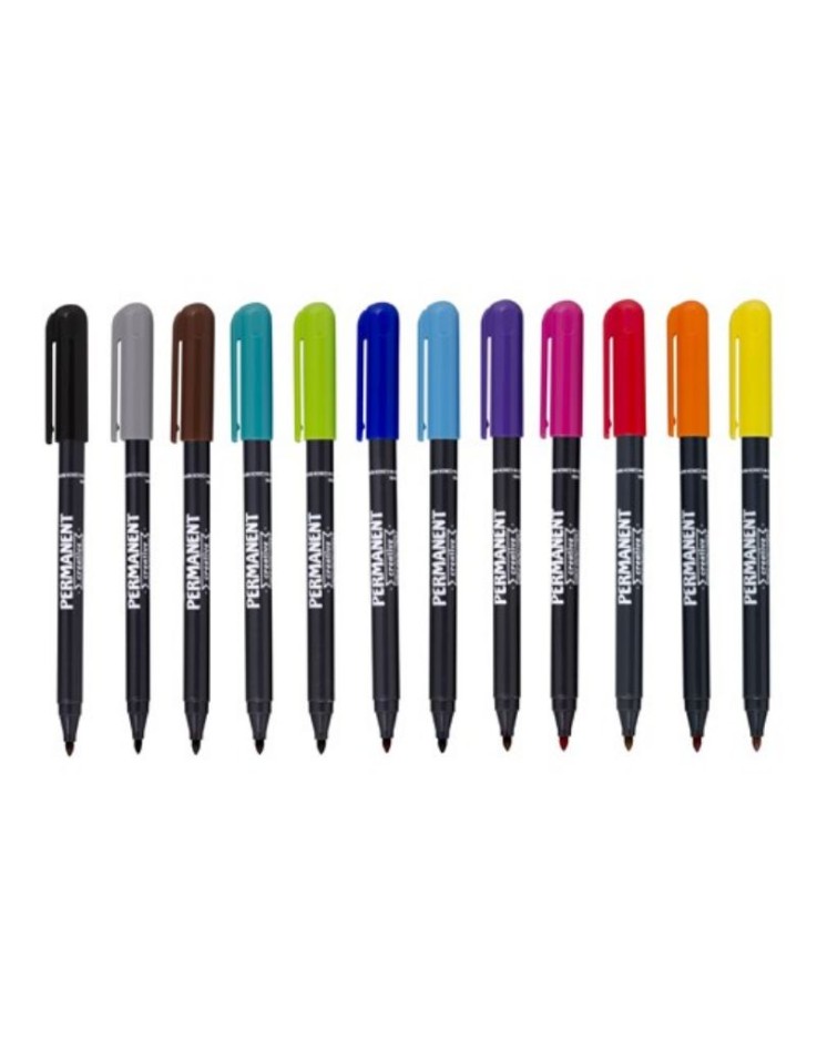 Permanent Markers Creative Set 12 Colors -...