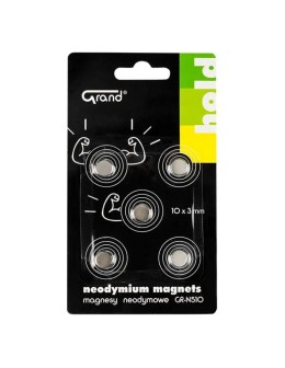 Set of 5 Neodymium Round Magnets 10x3mm