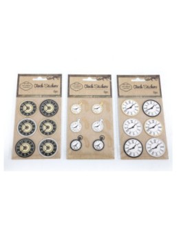 Stickers Clocks Assorted 6pcs