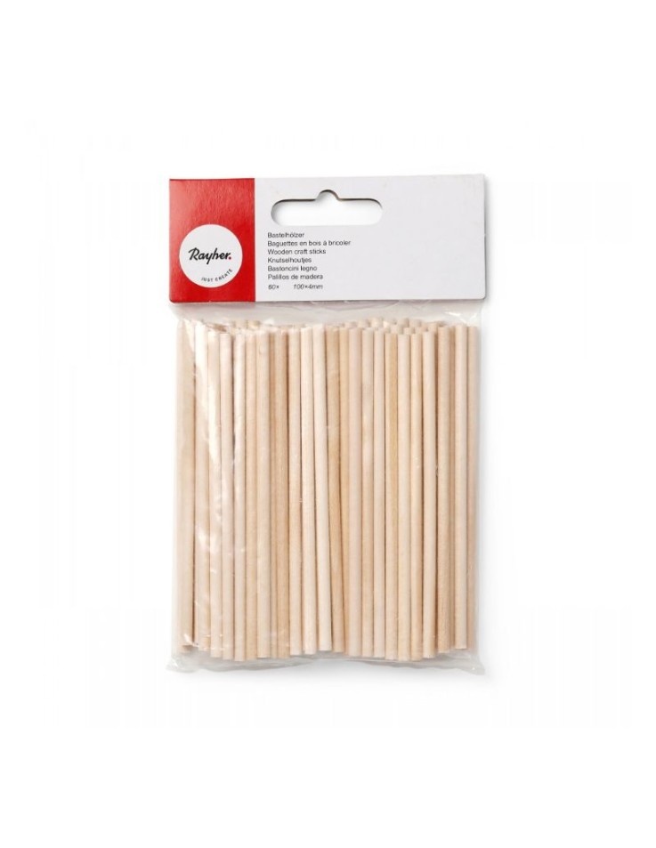 Άξονες Ξύλινοι 4mm/10cm 60pcs Rayher