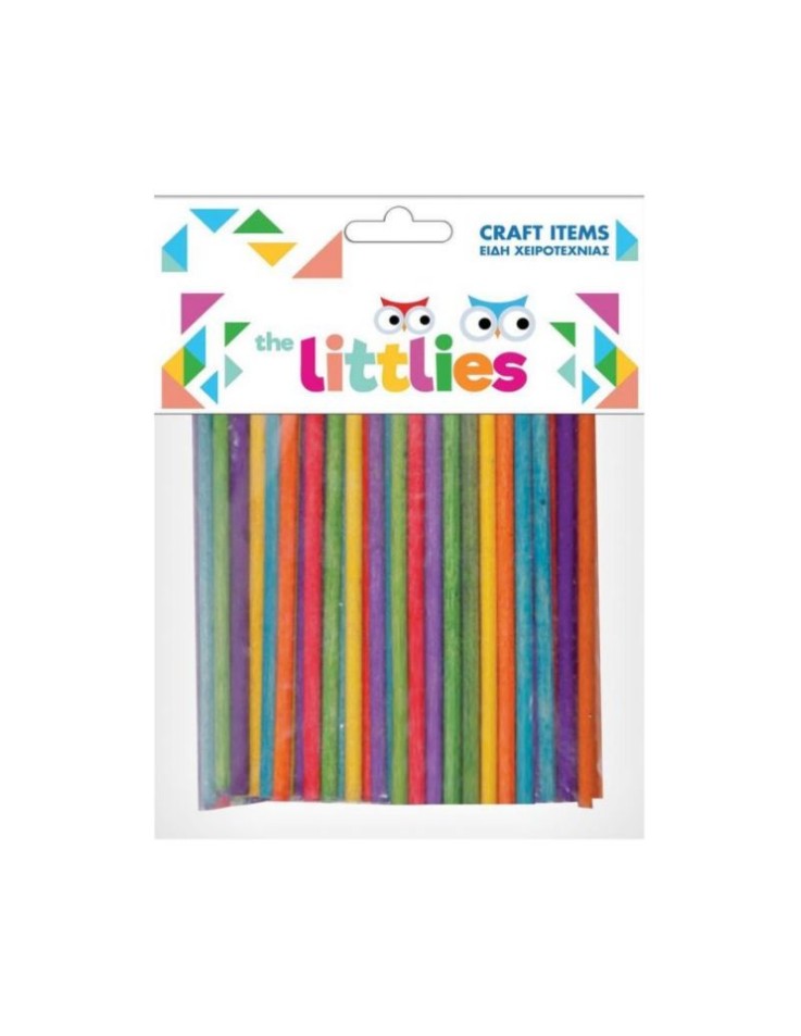 Άξονες Ξύλινοι Χρωματιστοί 4mm/10cm 100pcs The...