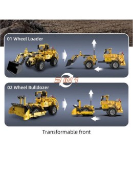 CaDA Wheel Loader & Bulldozer 2-in-1: Σετ Κατασκευής Μηχανημάτων