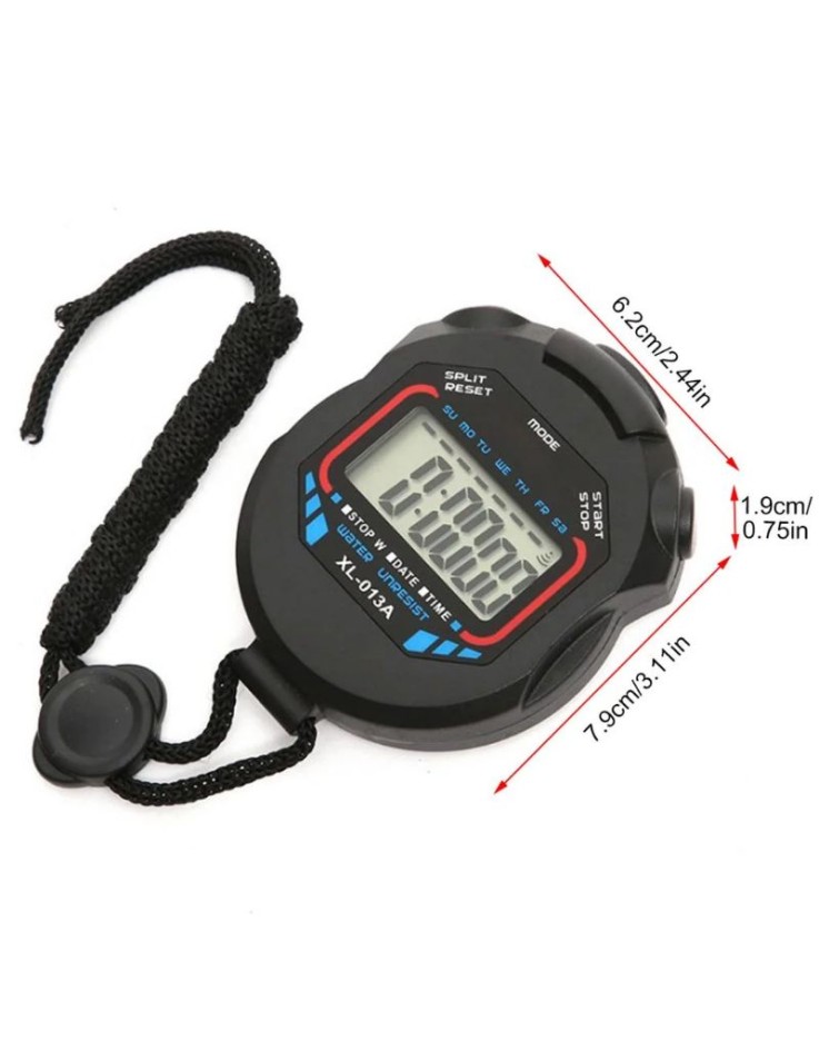 Waterproof Digital Sports Stopwatch with Lanyard