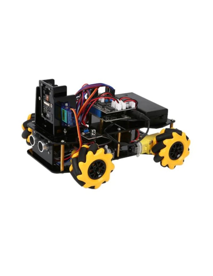 ACEBOTT QD002 Camera Expansion Kit contents including ESP32-CAM board and acrylic mounting plates.