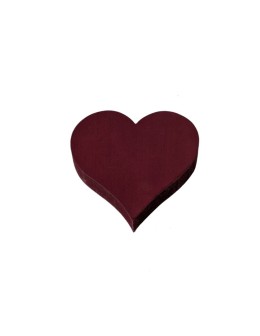 Wooden Decorative Heart - Deep Red (9cm)