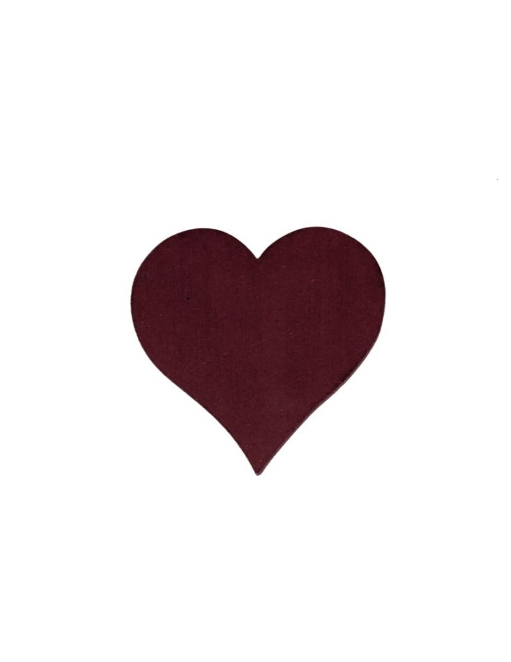 Wooden Decorative Heart - Deep Red (9cm)