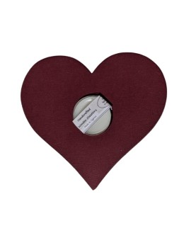 Wooden Heart Tealight Holder - Deep Red (15cm)