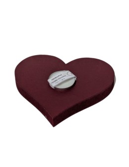Wooden Heart Tealight Holder - Deep Red (15cm)