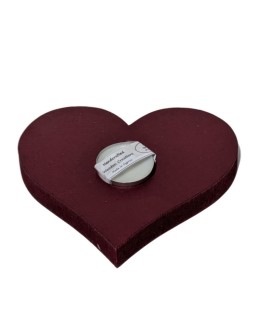 Wooden Heart Tealight Holder - Deep Red (15cm)