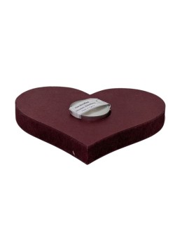 Wooden Heart Tealight Holder - Deep Red (15cm)