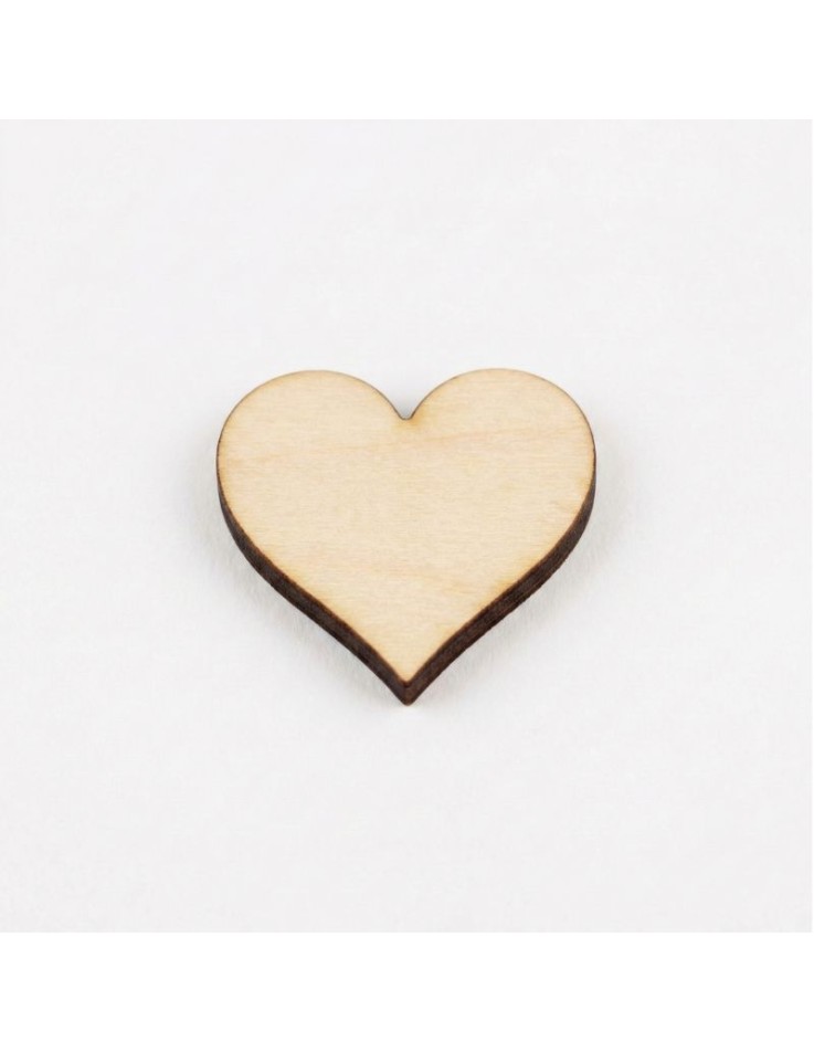 Laser Cut Wooden Heart - 3cm